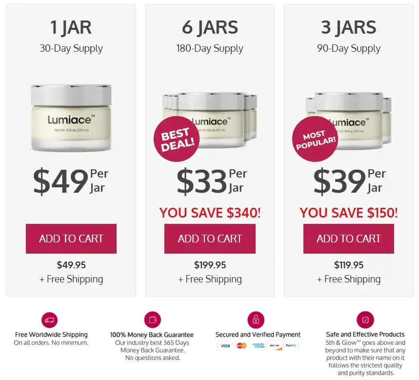 Lumiace Price Packages